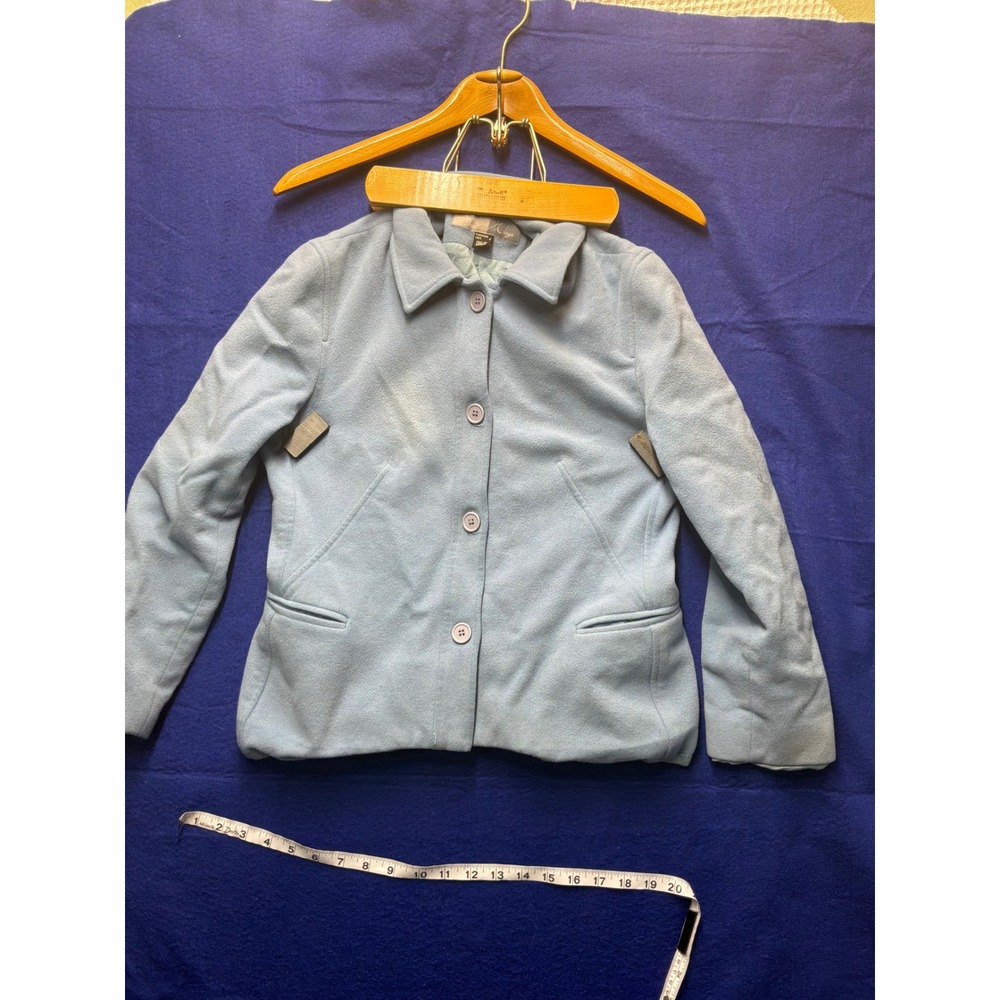 Vintage Womens Separate Ways Button Front Jacket 6 Light Blue